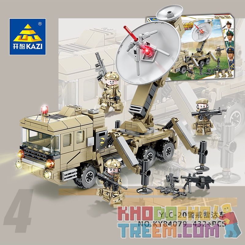 Kazi KY84079 84079 non  XE RADAR CẢNH BÁO YLC-20 bộ đồ chơi xếp lắp ráp ghép mô hình Military Power Sức Mạnh Quân Sự 432 khối