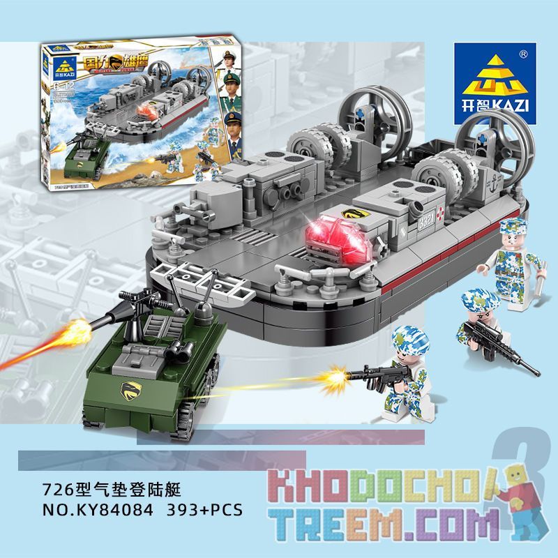 Kazi KY84084 84084 non  TÀU ĐỔ BỘ ĐỆM KHÍ LOẠI 726 bộ đồ chơi xếp lắp ráp ghép mô hình Military Power Sức Mạnh Quân Sự