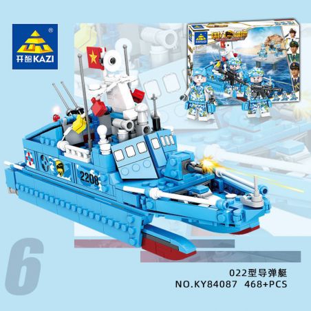 Kazi KY84087 84087 non  TÀU TÊN LỬA KIỂU 022 bộ đồ chơi xếp lắp ráp ghép mô hình Military Power Sức Mạnh Quân Sự 468 khối