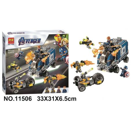 NOT  AVENGERS TRUCK TAKE-DOWN 76143 Bela 11506 Lari 11506 xếp lắp ráp ghép mô hình AVENGERS TRUCK TAKE-DOWN CUỘC HẠ GỤC XE TẢI VS VŨ TRANG Marvel Super Heroes Siêu Anh Hùng Marvel 477 khối