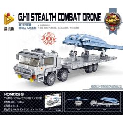 PanlosBrick 639006 Panlos Brick 639006 non  TẤN CÔNG 11 MÁY BAY KHÔNG NGƯỜI LÁI TÀNG HÌNH bộ đồ chơi xếp lắp ráp ghép mô hình Military Army GJ-11 STEALTH COMBAT DRONE Quân Sự Bộ Đội 1114 khối