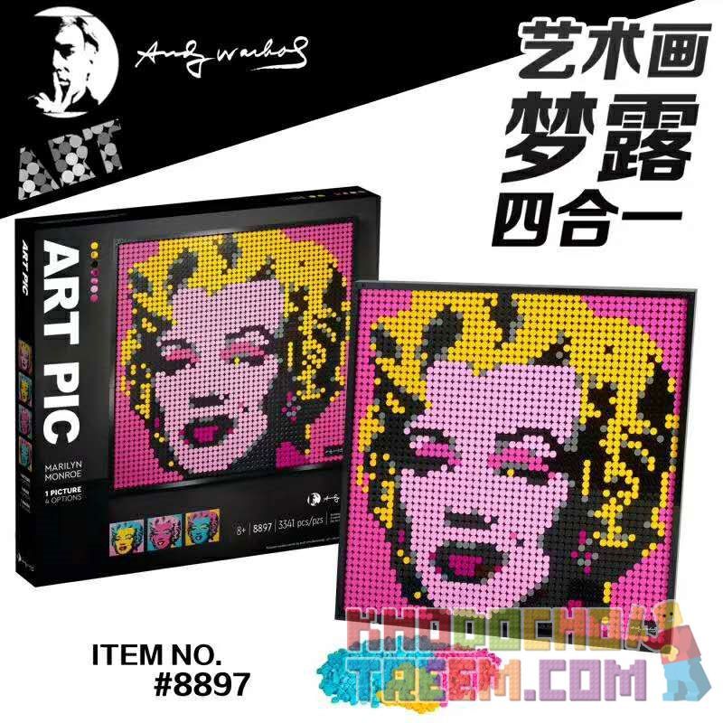 NOT   ART ANDY WARHOL'S MARILYN MONROE 31197 A BLOCK 8897 B BLOCK 9003 SNAKE 30097 xếp lắp ráp ghép mô hình MARILYN MONROE CỦA ANDY WARHOL 3341 khối