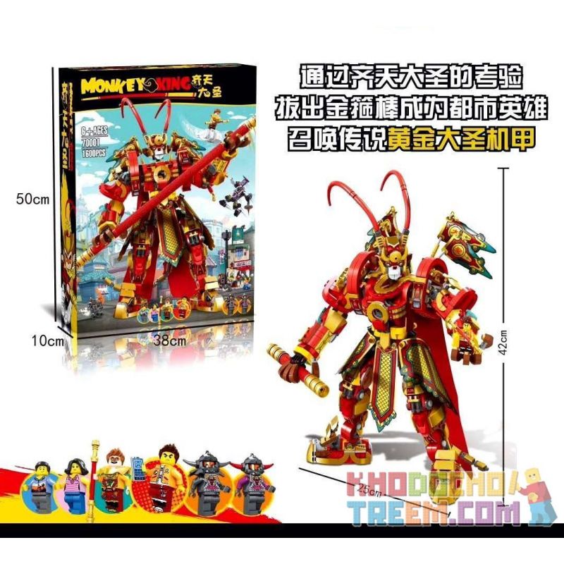 NOT  MONKEYKID KING WARRIOR MECH 80012 123 BRICKHEAD BUILDING BLOCKS 123-1 LARI 11545 LEBO 10752 SNAKE 32107 xếp lắp ráp ghép mô hình MONKEY KING WARRIOR MECH CHIẾN BINH VUA KHỈ Monkie Kid Tây Du Ký Tôn Ngộ Không 1629 khối