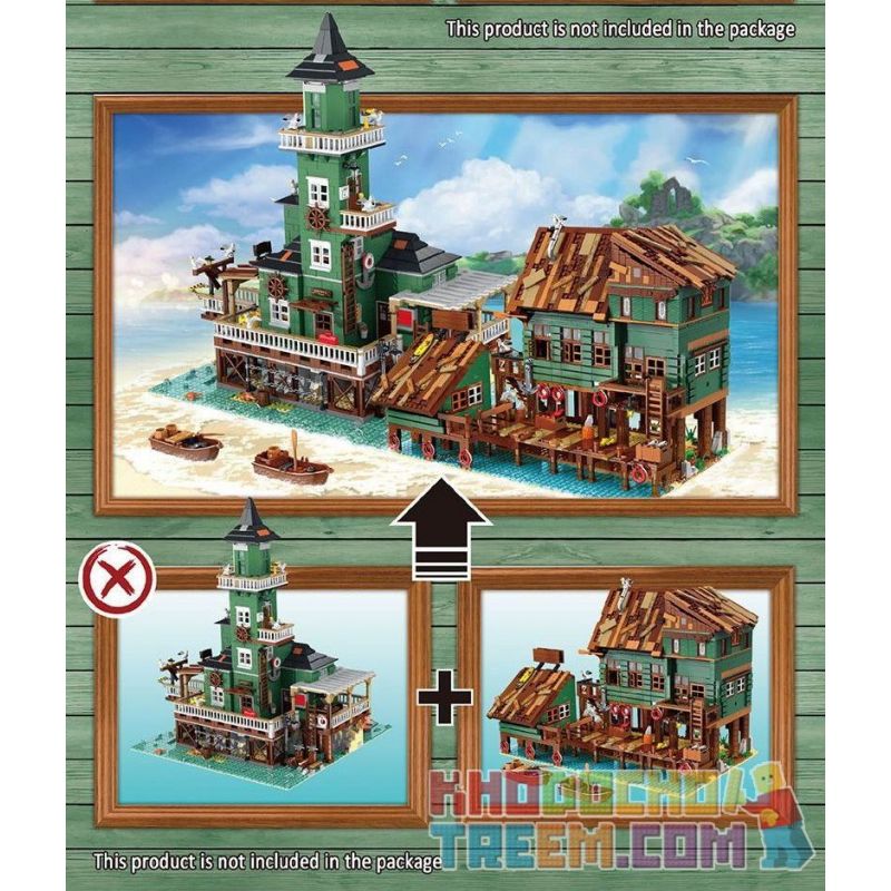 URGE 30102 non  THUYỀN TRƯỞNG bộ đồ chơi xếp lắp ráp ghép mô hình Town CAPTAIN'S WHARF Thị Trấn 2745 khối