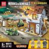 QuanGuan 100111 Quan Guan 100111 non  GẠCH HÀNG CHÂUHEADZ bộ đồ chơi xếp lắp ráp ghép mô hình Brickheadz HEROES & GENERALS Nhân Vật Đầu To 371 khối