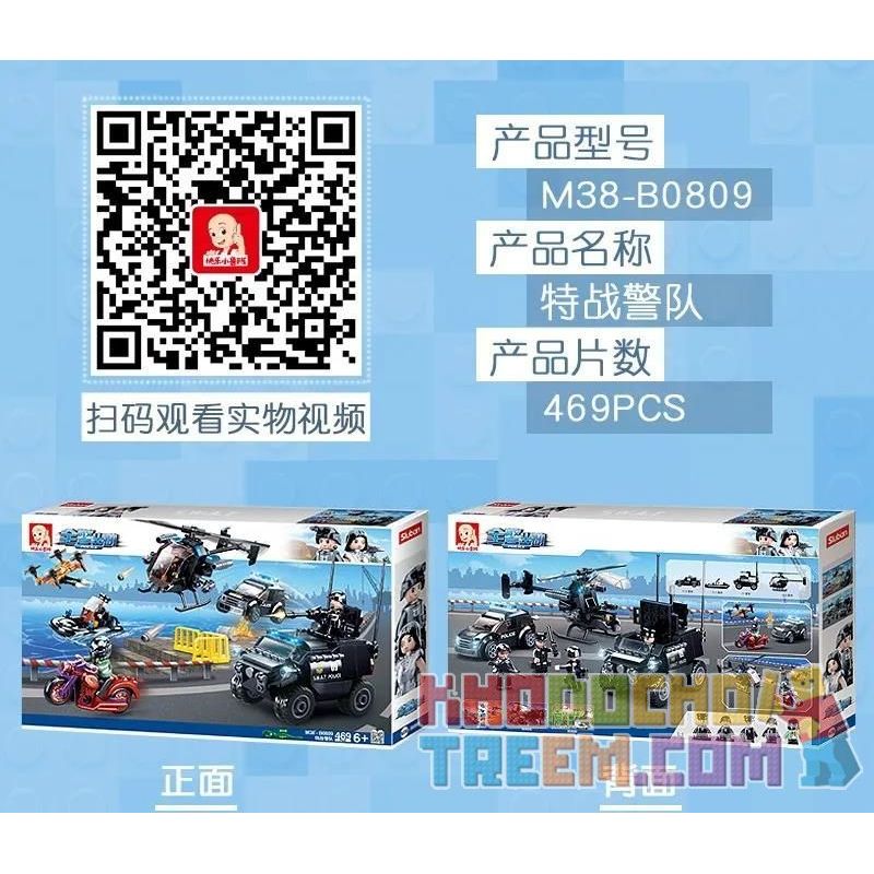 SLUBAN M38-B0809 B0809 0809 M38B0809 38-B0809 non  CÁC LỰC LƯỢNG ĐẶC BIỆT bộ đồ chơi xếp lắp ráp ghép mô hình Police Cảnh Sát 469 khối