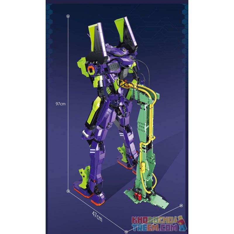 SUPER 18K K124 non  MÁY SỐ 1 bộ đồ chơi xếp lắp ráp ghép mô hình Neon Genesis Evangelion EVANGELION TEST TYPE-01 3359 khối