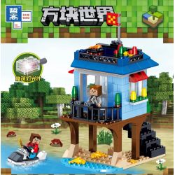 ZHEGAO QL0558 0558 non  NHÀ GẦN BIỂN bộ đồ chơi xếp lắp ráp ghép mô hình Minecraft Game Xây Dựng 281 khối