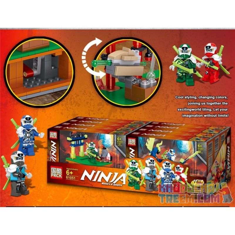 PRCK 61051 non  FLYING LIGHTNING DRAGON 4 KẾT HỢP bộ đồ chơi xếp lắp ráp ghép mô hình The  Ninjago Movie NINJA MASTERS OF SPINJITZU Ninja Lốc Xoáy 502 khối
