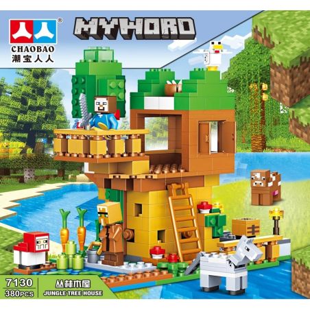CHAOBAO RENREN 7130 non  CABIN RỪNG bộ đồ chơi xếp lắp ráp ghép mô hình Military Army MY WORD JUNGLE TREE HOUSE Quân Sự Bộ Đội 380 khối