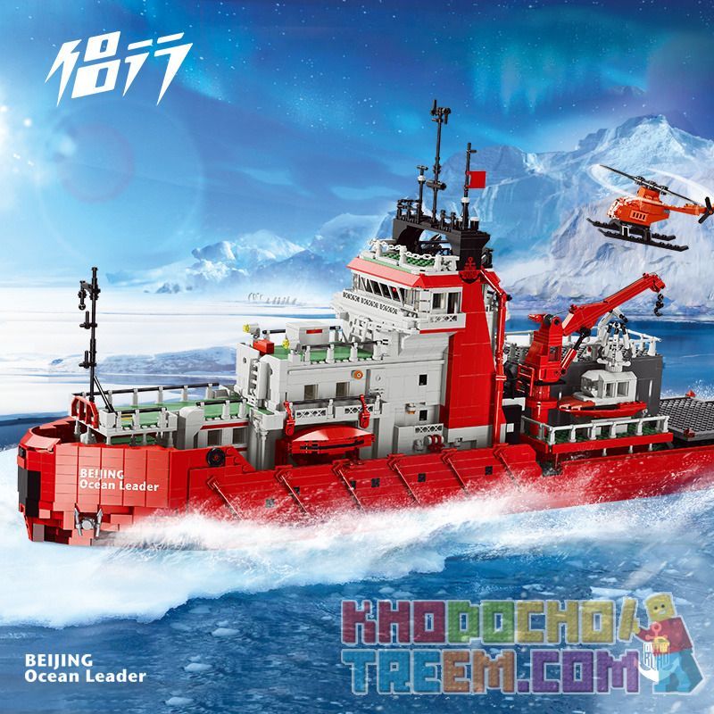 SHENZHEN RAEL ENTERTAINMENT 60001 non  TÀU NGHIÊN CỨU NAM CỰC CỦA LÃNH ĐẠO ĐẠI DƯƠNG BẮC KINH bộ đồ chơi xếp lắp ráp ghép mô hình Creator TOP LAND ON THE ROAD BEIJING OCEAN LEADER Sáng Tạo 6000 khối