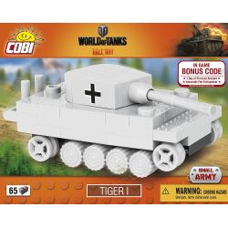 COBI 3017 non  TIGER MINI TANK. bộ đồ chơi xếp lắp ráp ghép mô hình Military Army TIGER NANO TANK Quân Sự Bộ Đội 65 khối