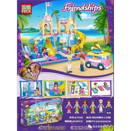 PRCK 67032 non  CÔNG VIÊN NƯỚC VUI VẺ BÊN BỜ BIỂN bộ đồ chơi xếp lắp ráp ghép mô hình  HIPS Các Bạn Gái 603 khối