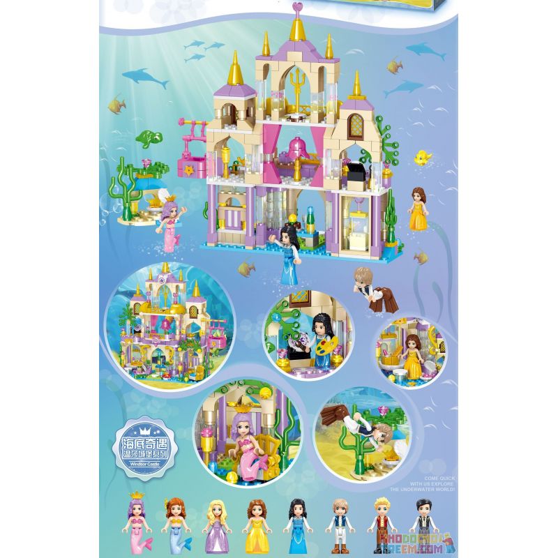 ZHEGAO QL1156 1156 non  LÂU ĐÀI GABRIEL bộ đồ chơi xếp lắp ráp ghép mô hình Disney Princess WINDSOR Công Chúa 466 khối