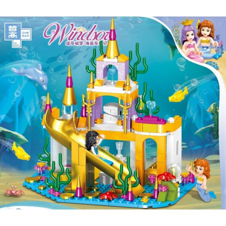 ZHEGAO QL1154 1154 non  THIÊN ĐƯỜNG SAO BIỂN bộ đồ chơi xếp lắp ráp ghép mô hình Disney Princess WINDSOR Công Chúa 257 khối