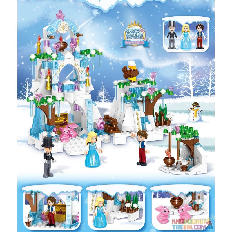 ZHEGAO QL1149 1149 non  LÂU ĐÀI LEAH NORSON bộ đồ chơi xếp lắp ráp ghép mô hình Disney Princess WINDSOR CASTIC Công Chúa 420 khối