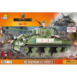 COBI 3007 3007A non  SHERMAN FIREFLY. bộ đồ chơi xếp lắp ráp ghép mô hình Military Army M4 SHERMAN A1 / FIREFLY Quân Sự Bộ Đội 450 khối