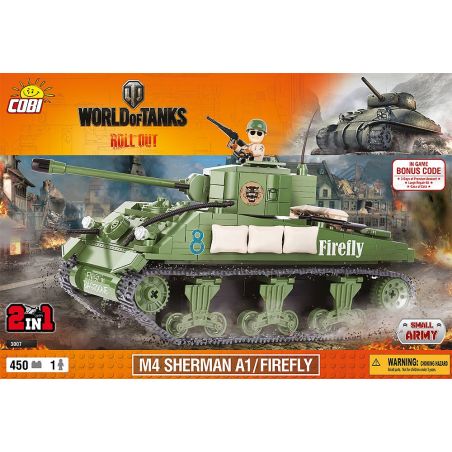 COBI 3007 3007A non  SHERMAN FIREFLY. bộ đồ chơi xếp lắp ráp ghép mô hình Military Army M4 SHERMAN A1 / FIREFLY Quân Sự Bộ Đội 450 khối