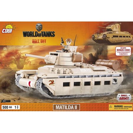 COBI 3011 non  MATILA II. bộ đồ chơi xếp lắp ráp ghép mô hình Military Army MATILDA II Quân Sự Bộ Đội 500 khối