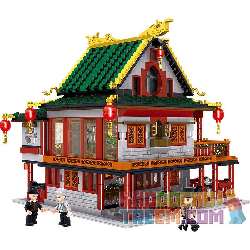 ZHEGAO QL0978 0978 non  TÒA ÁN PIN ZHEN bộ đồ chơi xếp lắp ráp ghép mô hình Modular Buildings CHINESE STREET-VIEW Mô Hình Nhà Cửa 2552 khối