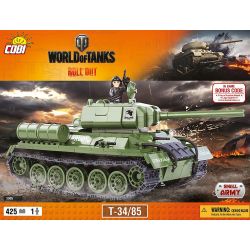 COBI 3005 non  THẾ GIỚI XE TĂNG T-34/85 bộ đồ chơi xếp lắp ráp ghép mô hình Military Army Quân Sự Bộ Đội 425 khối