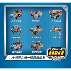 Enlighten 41102D Qman 41102D non  XE CHIẾN ĐẤU THUNDERBOLT 8 TỔ HỢP BỌC THÉP PHÒNG KHÔNG TĂNG CHÙM PHÁO HỦY DIỆT CƠ GIỚI BẤT NGỜ TẤN CÔNG TỐC ĐỘ CAO MÁY BAY TUA TÊN LỬA DẪN ĐƯỜNG TRƯỜNG bộ đồ chơi xếp lắp ráp ghép mô hình Transformers Robot Đại Chiến Người Máy Biến Hình 699 khối