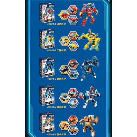 Enlighten 41101 Qman 41101 non  ĐẶT THAY ĐỔI MÔ HÌNH ABC 5 bộ đồ chơi xếp lắp ráp ghép mô hình Transformers Robot Đại Chiến Người Máy Biến Hình