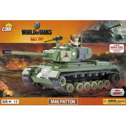 COBI 3008 non  NÚT M46 bộ đồ chơi xếp lắp ráp ghép mô hình Military Army M46 PATTON Quân Sự Bộ Đội 525 khối