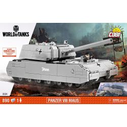 COBI 3024 non  CHUỘT XE TĂNG SỐ 8 bộ đồ chơi xếp lắp ráp ghép mô hình Military Army PANZER VIII MAUS Quân Sự Bộ Đội 890 khối
