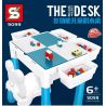 SHENG YUAN SY 9099 non  BÀN TRẺ EM ĐA CHỨC NĂNG bộ đồ chơi xếp lắp ráp ghép mô hình Gear THE BUILDING BLOCK DESK Đồ Lắp Ghép