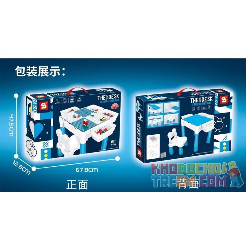 SHENG YUAN SY 9099 non  BÀN TRẺ EM ĐA CHỨC NĂNG bộ đồ chơi xếp lắp ráp ghép mô hình Gear THE BUILDING BLOCK DESK Đồ Lắp Ghép