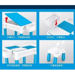 SHENG YUAN SY 9099 non  BÀN TRẺ EM ĐA CHỨC NĂNG bộ đồ chơi xếp lắp ráp ghép mô hình Gear THE BUILDING BLOCK DESK Đồ Lắp Ghép