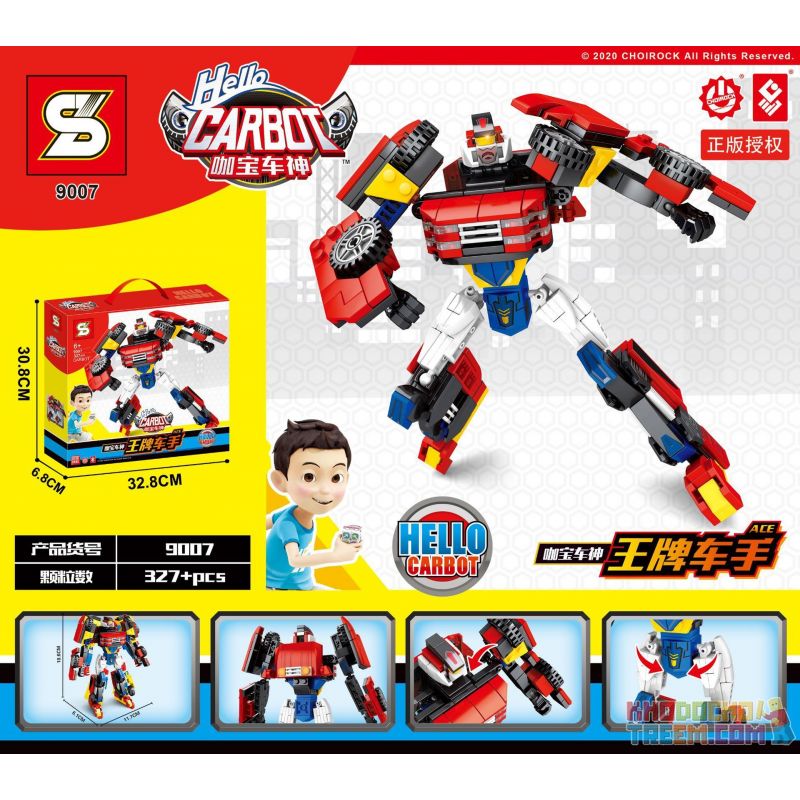 SHENG YUAN SY 9007 non  TRÌNH ĐIỀU KHIỂN ACE bộ đồ chơi xếp lắp ráp ghép mô hình Transformers HELLO CARBOT ACE Robot Đại Chiến Người Máy Biến Hình 327 khối