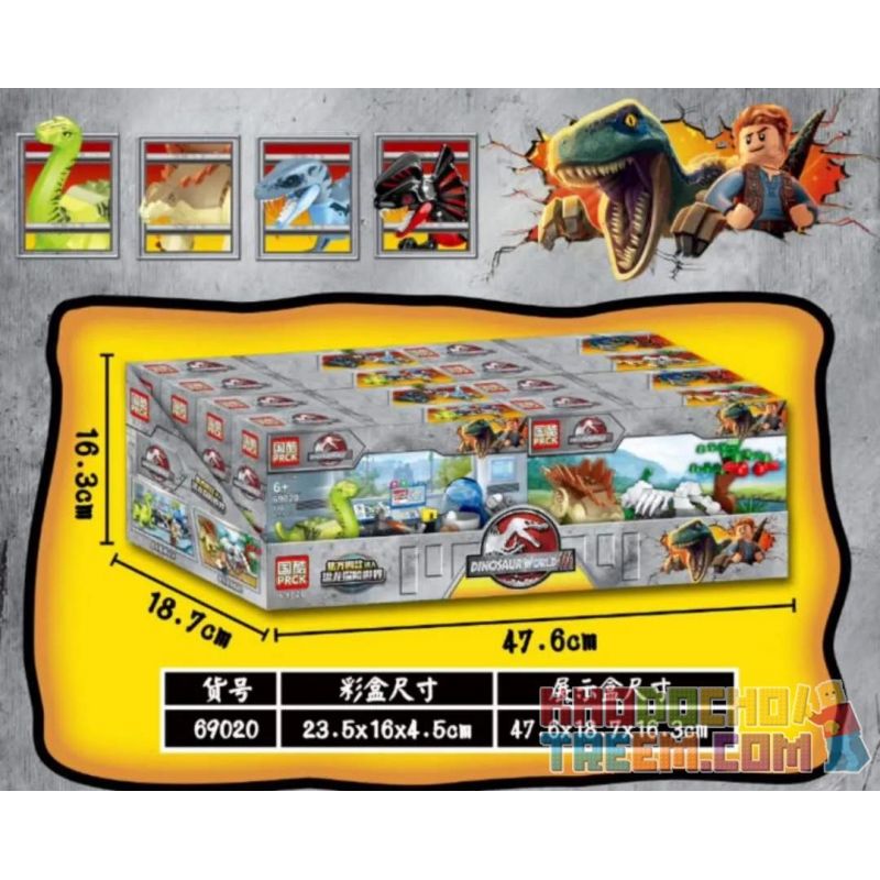 PRCK 69020-1 69020-2 69020-3 69020-4 non  DINOSAUR ADVENTURE WORLD 4 LOẠI PHÒNG NGHIÊN CỨU TRỨNG KHỦNG LONG THÁM HIỂM CĂN ANKYLOSAURUS BẪY VELOCIRAPTOR TẤN CÔNG DILOPHOSAURUS bộ đồ chơi xếp lắp ráp ghép mô hình DINOSAUR WORLD 463 khối