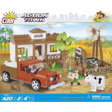 COBI 1870 non  NÔNG TRẠI bộ đồ chơi xếp lắp ráp ghép mô hình City RANCH Thành Phố 420 khối