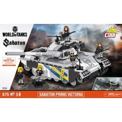 COBI 3034 non  SABATON ĐỆ NHẤT VICTORIA bộ đồ chơi xếp lắp ráp ghép mô hình Military Army SABATON PRIMO VICTORIA Quân Sự Bộ Đội 675 khối