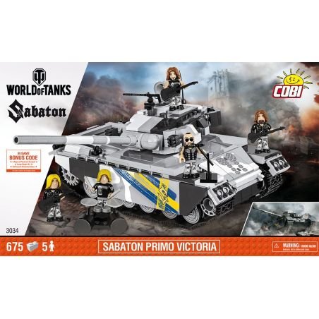 COBI 3034 non  SABATON ĐỆ NHẤT VICTORIA bộ đồ chơi xếp lắp ráp ghép mô hình Military Army SABATON PRIMO VICTORIA Quân Sự Bộ Đội 675 khối