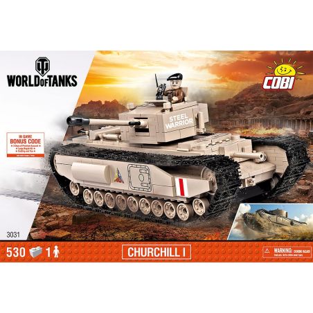 COBI 3031 non  CHURCHILL I. bộ đồ chơi xếp lắp ráp ghép mô hình Military Army Quân Sự Bộ Đội 530 khối
