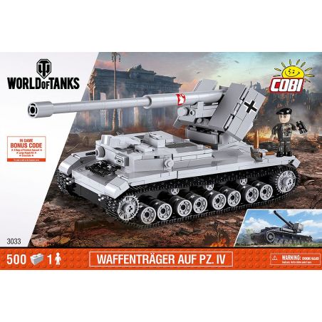 COBI 3033 non  TÀU SÂN BAY SỐ 4 bộ đồ chơi xếp lắp ráp ghép mô hình Military Army WAFFENTRÄGER AUF PZ.IV Quân Sự Bộ Đội 500 khối