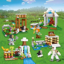 PRCK 63044 non  PHÁO ĐÀI RỪNG 4 bộ đồ chơi xếp lắp ráp ghép mô hình Minecraft MY WORLD Game Xây Dựng 674 khối