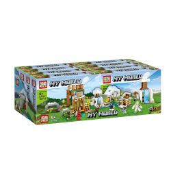 PRCK 63044 non  PHÁO ĐÀI RỪNG 4 bộ đồ chơi xếp lắp ráp ghép mô hình Minecraft MY WORLD Game Xây Dựng 674 khối