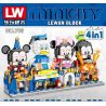 LW 708 non  CẢNH ĐƯỜNG PHỐ DISNEY 4 LÂU ĐÀI TƯỞNG TƯỢNG MICKEY THÀNH GIẢI TRÍ MINNIE CỬA HÀNG ĐỒ UỐNG LẠNH VỊT DONALD BÁNH PIZZA NGỐC NGHẾCH bộ đồ chơi xếp lắp ráp ghép mô hình City MINI CITY Thành Phố 2993 khối