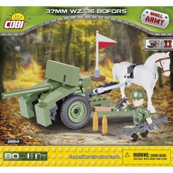 COBI 2184 non  SÚNG PHÒNG THỦ CHIẾN TRANH BOFORS 37MM bộ đồ chơi xếp lắp ráp ghép mô hình Military Army 37 MM WZ. 36 BOFORS Quân Sự Bộ Đội 80 khối