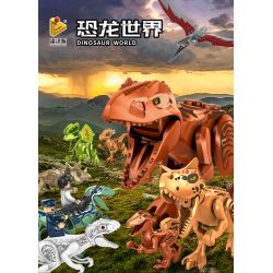 PanlosBrick 18401-1 Panlos Brick 18401-1 non  DINOSAUR 9 MÔ HÌNH MINIFIGURE 2 bộ đồ chơi xếp lắp ráp ghép mô hình Jurassic World DINOSAUR WORLD Thế Giới Khủng Long 102 khối