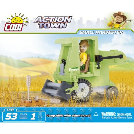 COBI 1871 non  MÁY GẶT ĐẬP NHỎ bộ đồ chơi xếp lắp ráp ghép mô hình City SMALL HARVESTER Thành Phố 50 khối