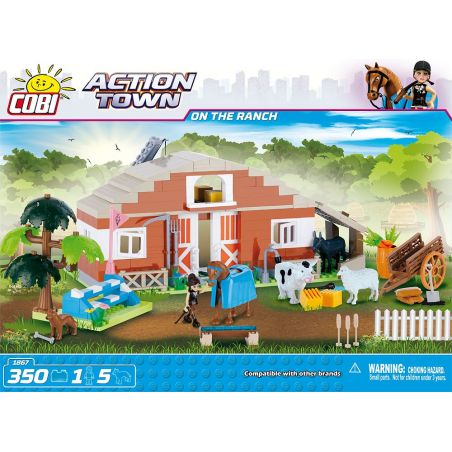 COBI 1867 non  TRONG TRANG TRẠI bộ đồ chơi xếp lắp ráp ghép mô hình City ON THE RANCH Thành Phố 350 khối
