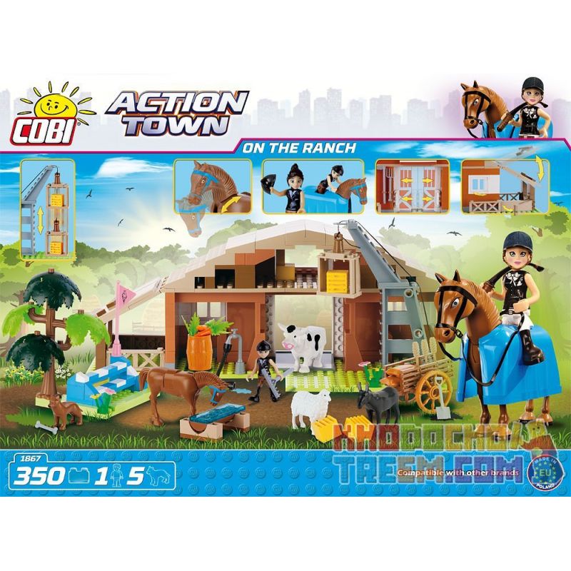 COBI 1867 non  TRONG TRANG TRẠI bộ đồ chơi xếp lắp ráp ghép mô hình City ON THE RANCH Thành Phố 350 khối