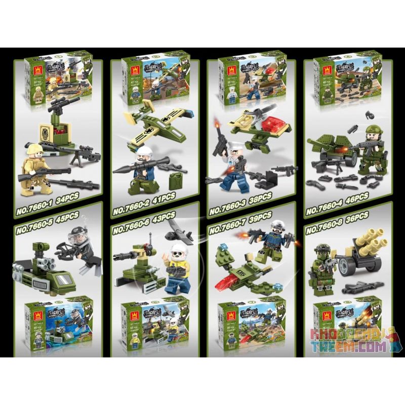 WANGE 7660 non  APOCALYPSE TANK 16 TỔ HỢP bộ đồ chơi xếp lắp ráp ghép mô hình Military Army PEACEFUL WARRIO APOCALYPSE TANK Quân Sự Bộ Đội 707 khối