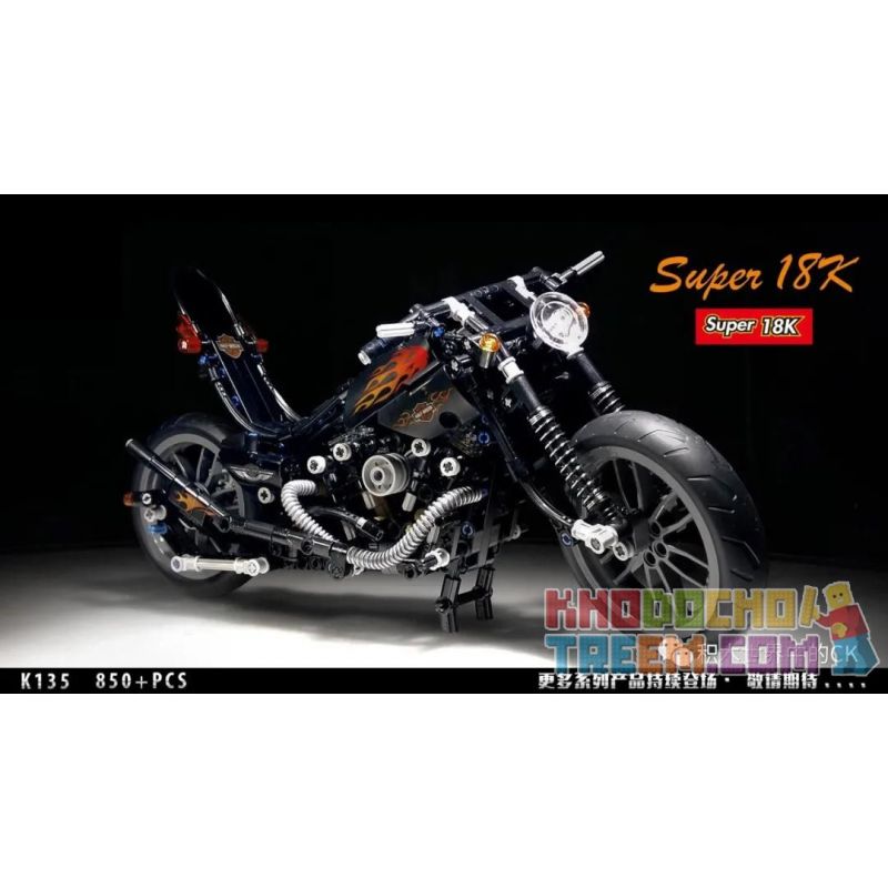 LUCKY STAR 50024 SUPER 18K K135 non  HARLEY KNUCKLE CHOPPER XE MÁY bộ đồ chơi xếp lắp ráp ghép mô hình  Kỹ Thuật Công Nghệ Cao Mô Hình Phương Tiện 850 khối
