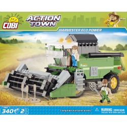COBI 1866 non  MÁY GẶT TIẾT KIỆM NĂNG LƯỢNG bộ đồ chơi xếp lắp ráp ghép mô hình City HARVESTER ECO POWER Thành Phố 340 khối